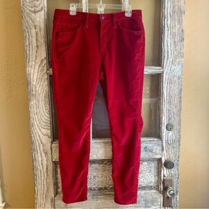 Red Skinny High Rise Pants